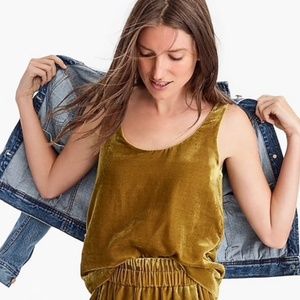 J. Crew Velvet Gold Tank Top